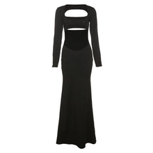  Belly and Back Cut Out Long Sleeve Maxi Dress