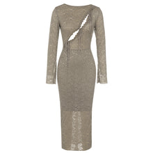  Peek A Boo Cut Out Long Sleeve Dress