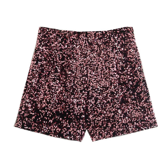 High Rise All Over Sequin Shorts