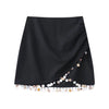 Sequin Tassel Hem Mini Skirt