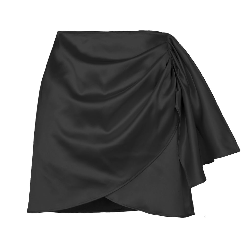 
                  
                    Wrapped Sash Satin Mini Skirt
                  
                