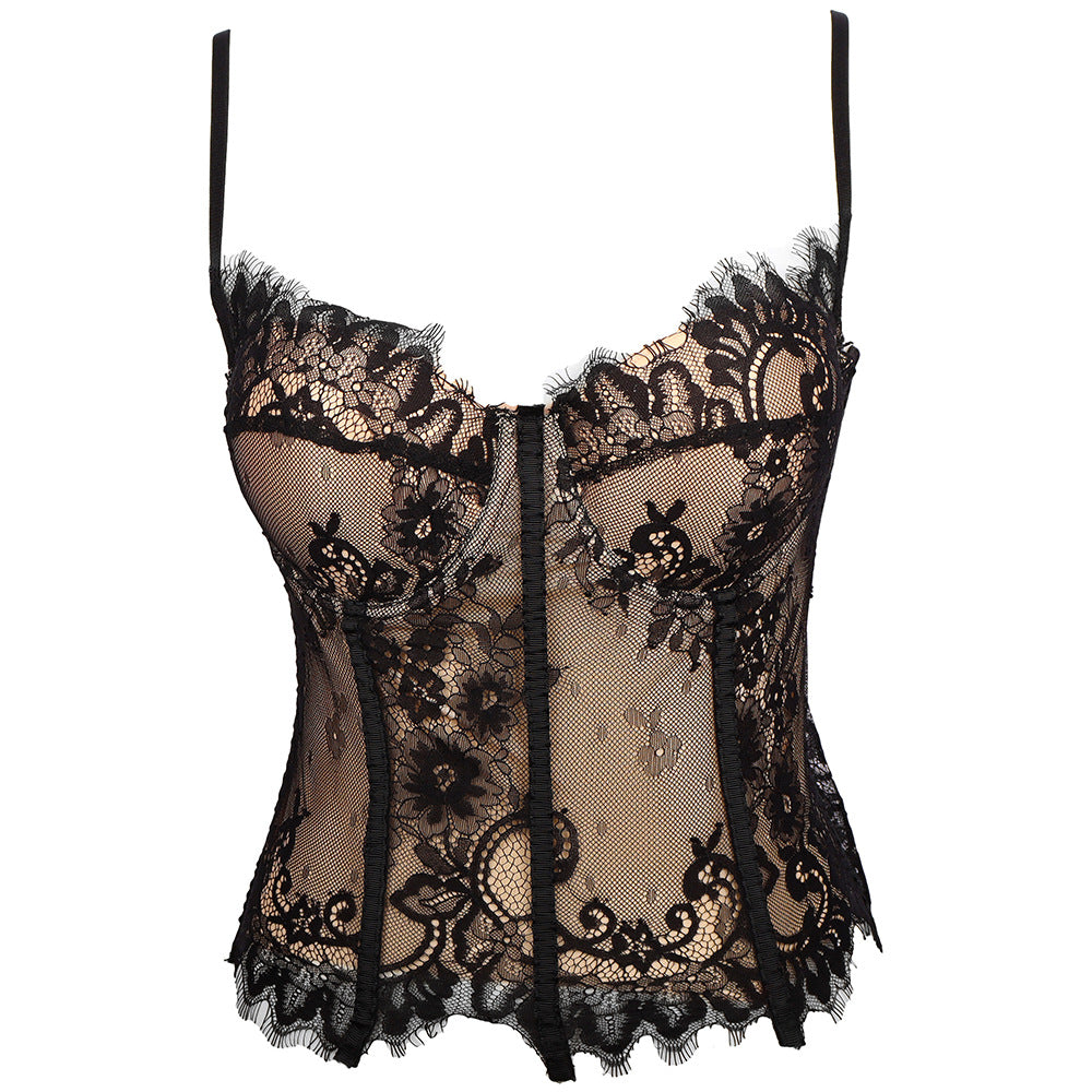 Eyelet Lace Spaghetti Strap Corset Top