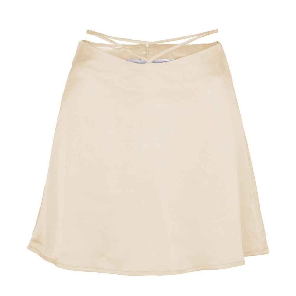 
                  
                    Tied Waist Satin Mini Skirt
                  
                