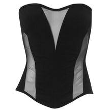  Sheer Cut Out Strapless Top