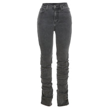  Gray Wash Ruched Skinny Jeans