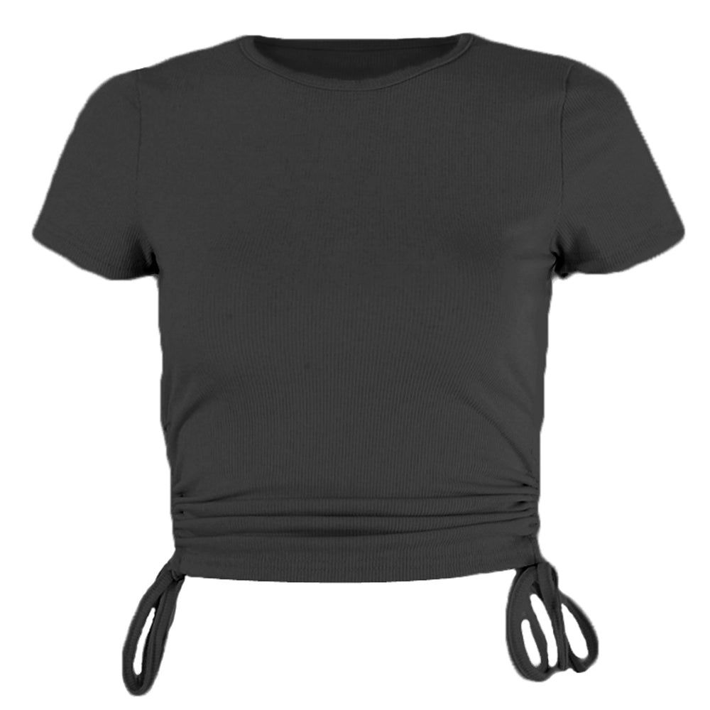 Drawstring Side Ruched Tee