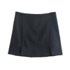 Ribbed Fabric M Slit Mini Skirt