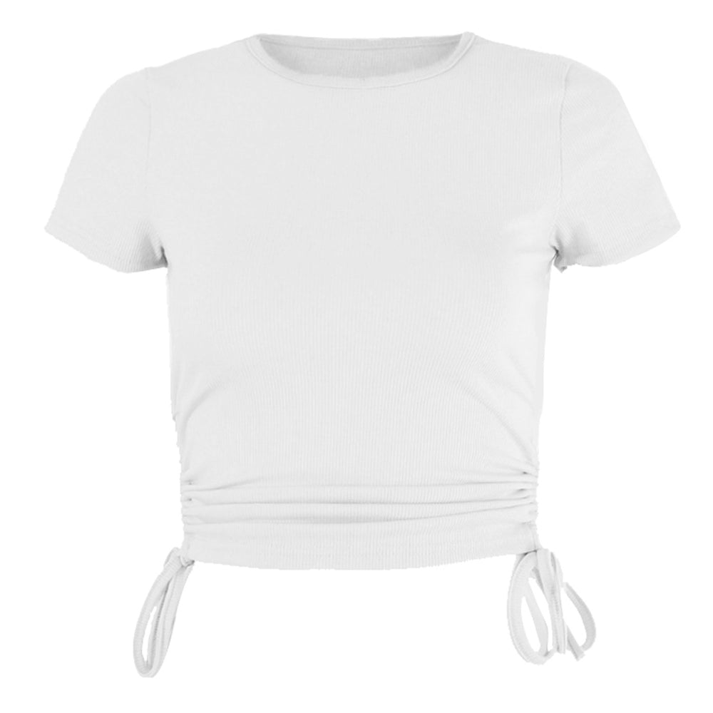 
                  
                    Drawstring Side Ruched Tee
                  
                