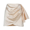Wrapped Sash Satin Mini Skirt