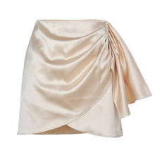  Wrapped Sash Satin Mini Skirt