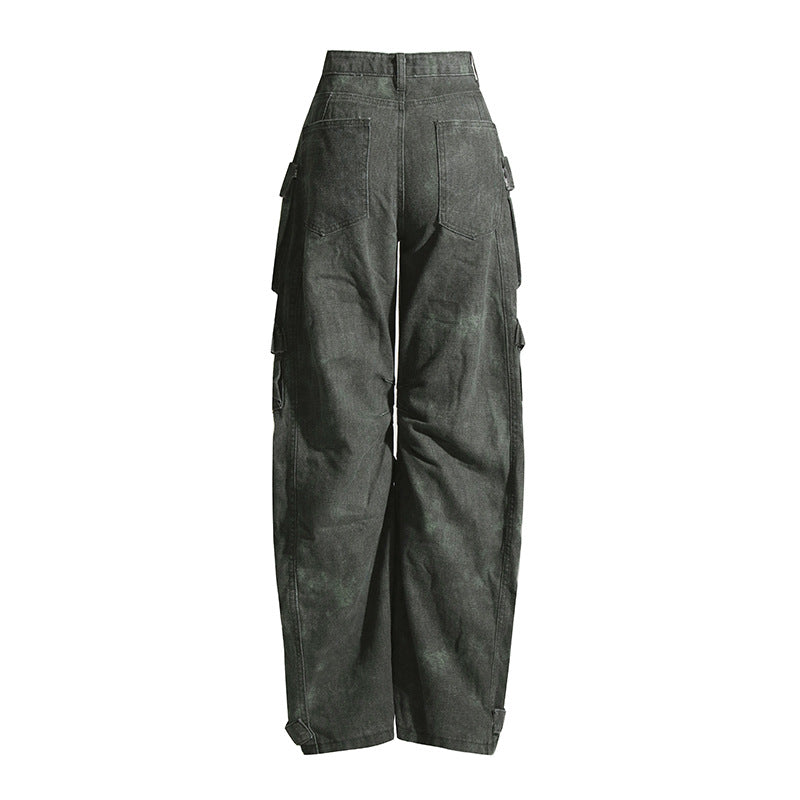 Loose Fit Wide Leg Print Cargo Pants