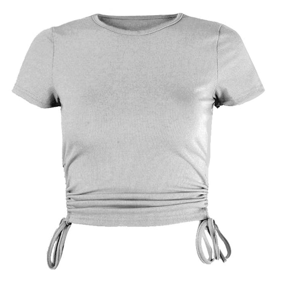 Drawstring Side Ruched Tee