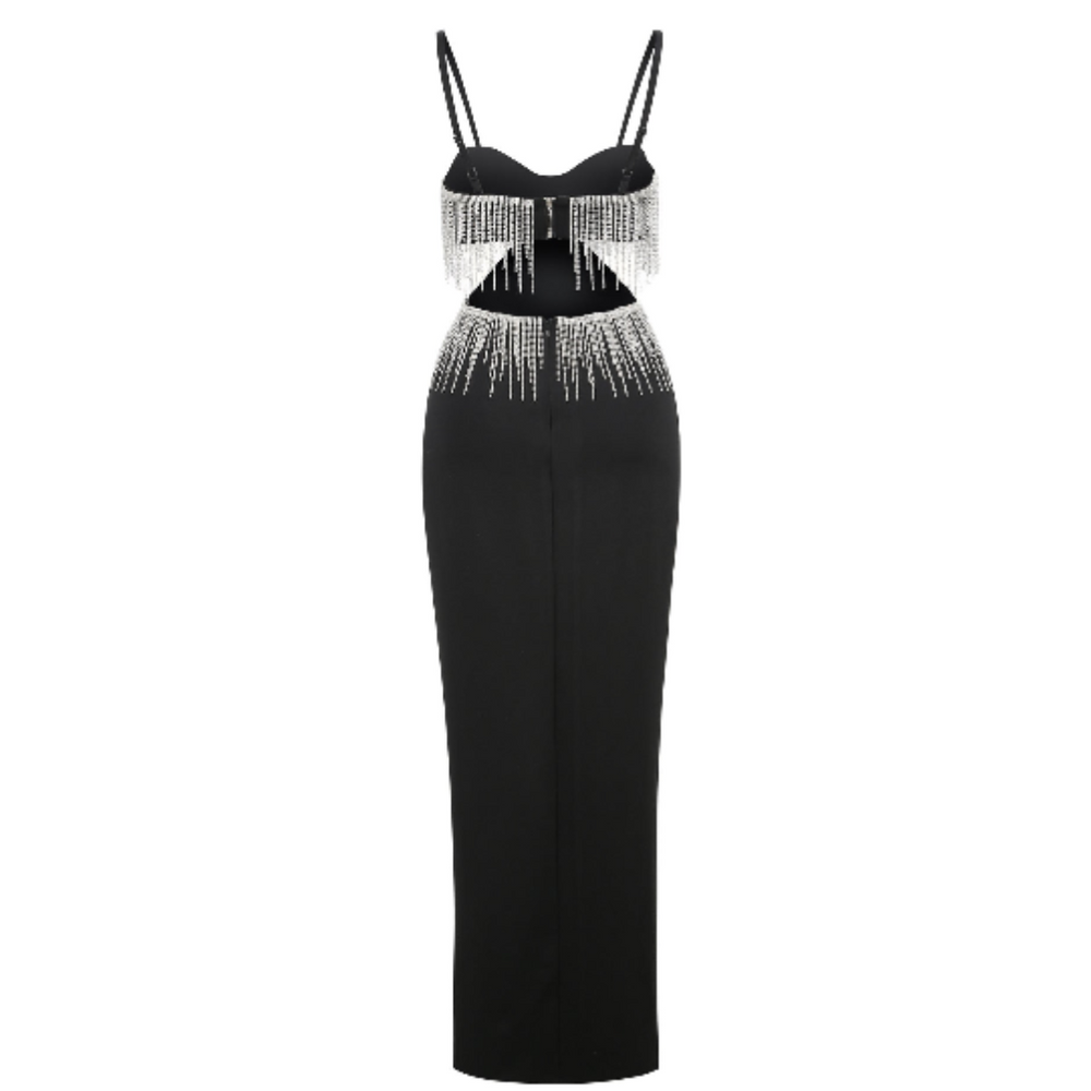 
                  
                    Diamond Tassel Spaghetti Strap Cut Out Gown
                  
                