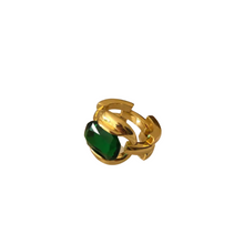  Green Stone Gold Band Ring