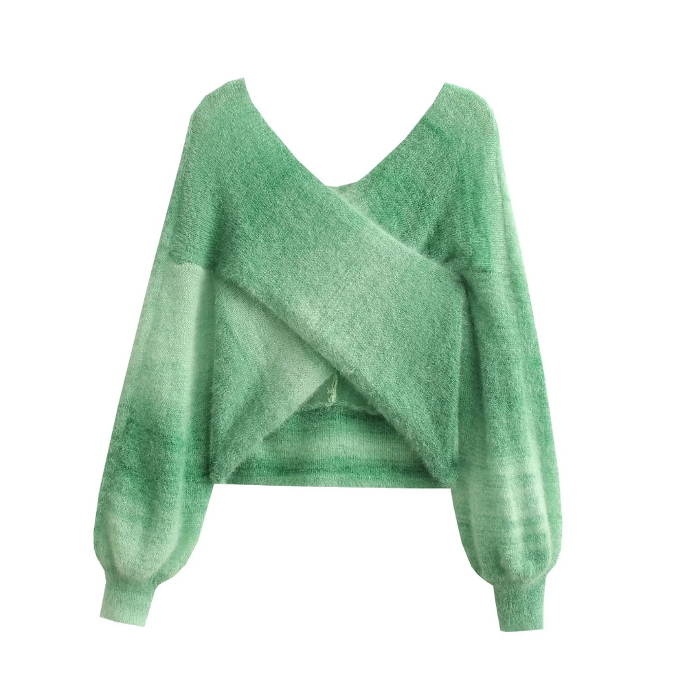 Mohair Knit Wrap Sweater