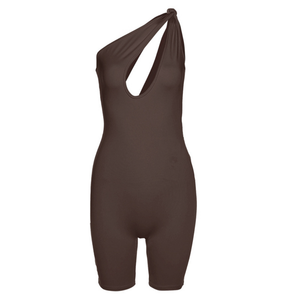 
                  
                    One Shoulder Cut Out Fitted Romper
                  
                