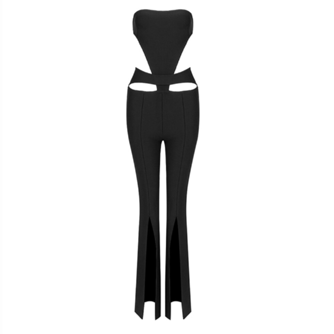 Strapless Cut out Bandage Jumpsuit