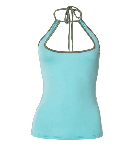 Fitted Peek-A-Boo Front Halter Top