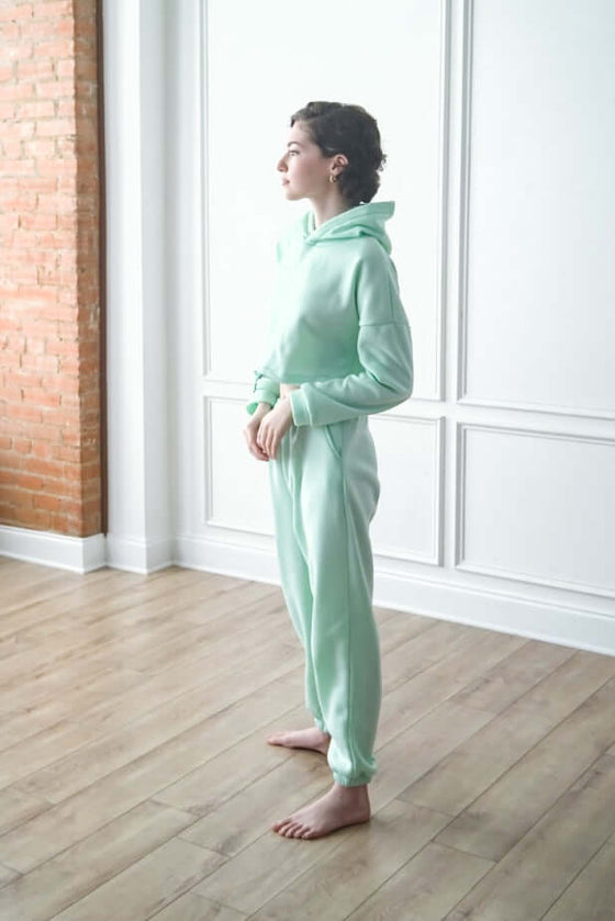 Crop Hoodie Tracksuit Set