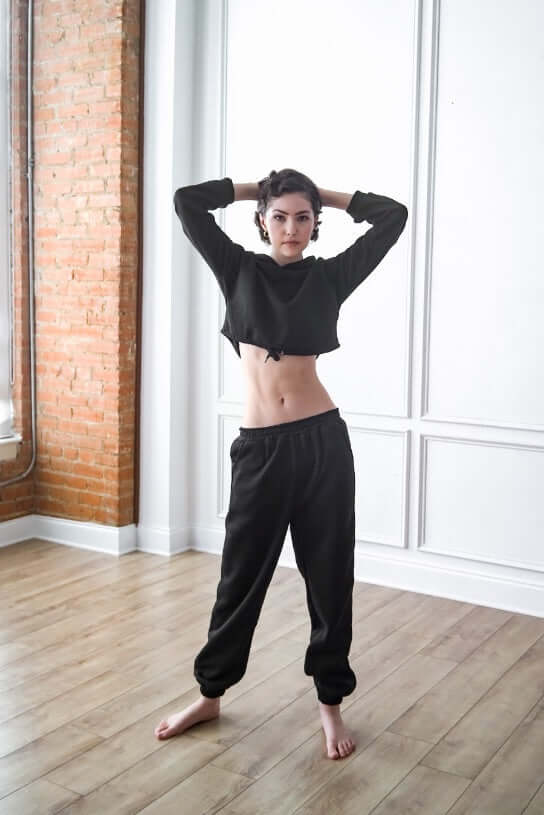Crop Hoodie Tracksuit Set