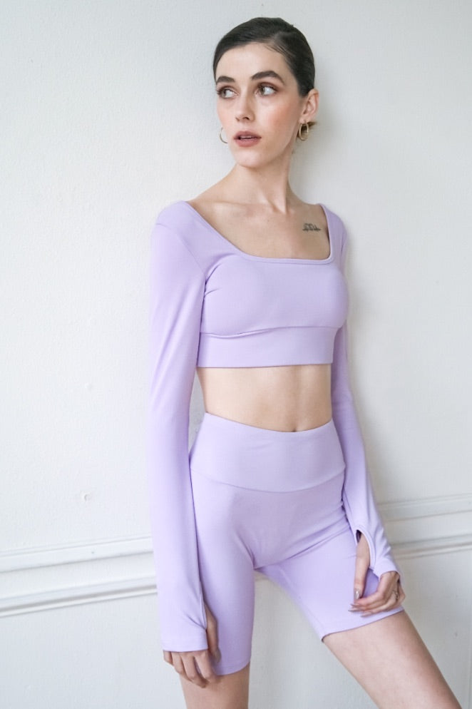 
                  
                    Square Neck Top and Biker Shorts
                  
                