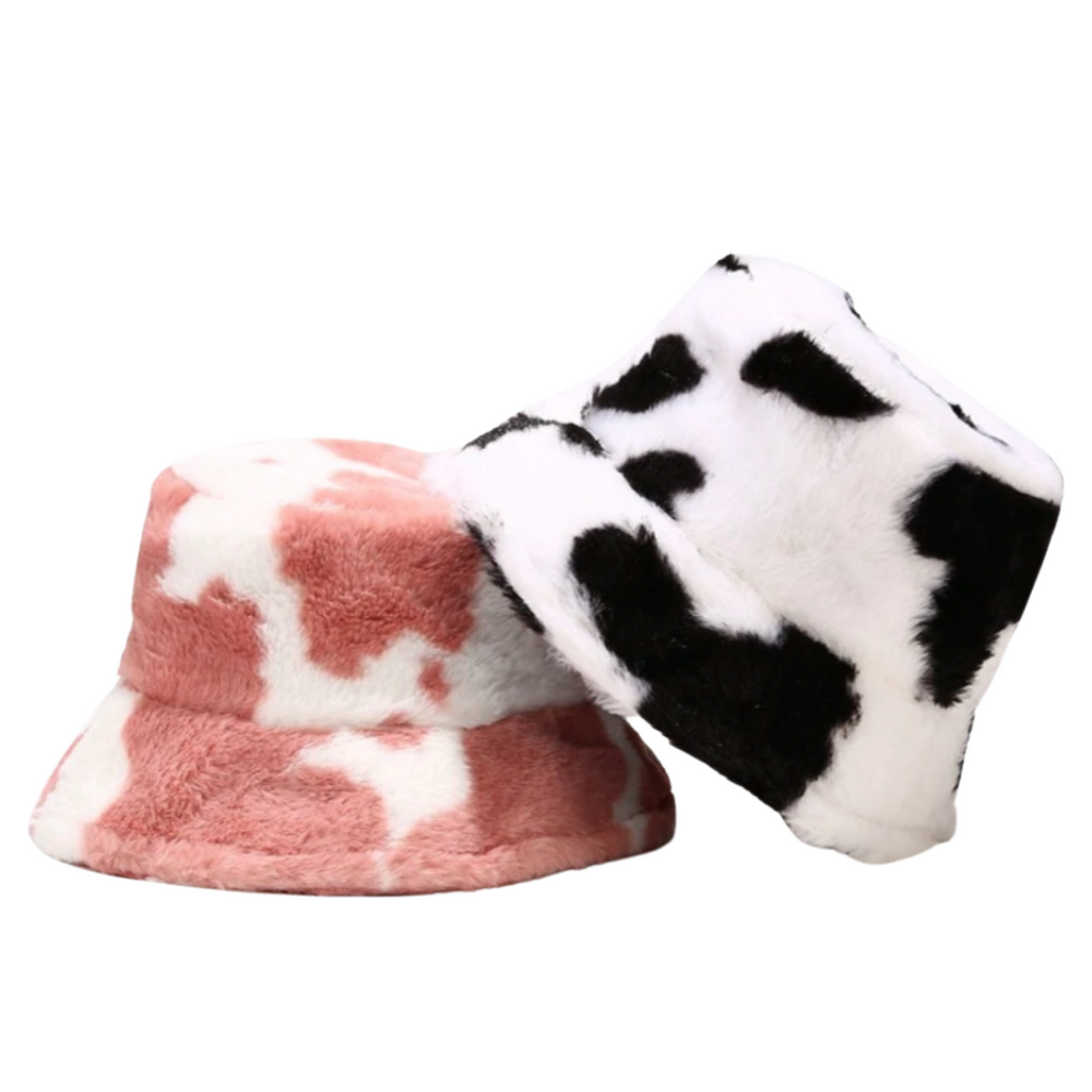 
                      
                        Plush Cow Print Bucket Hat
                      
                    