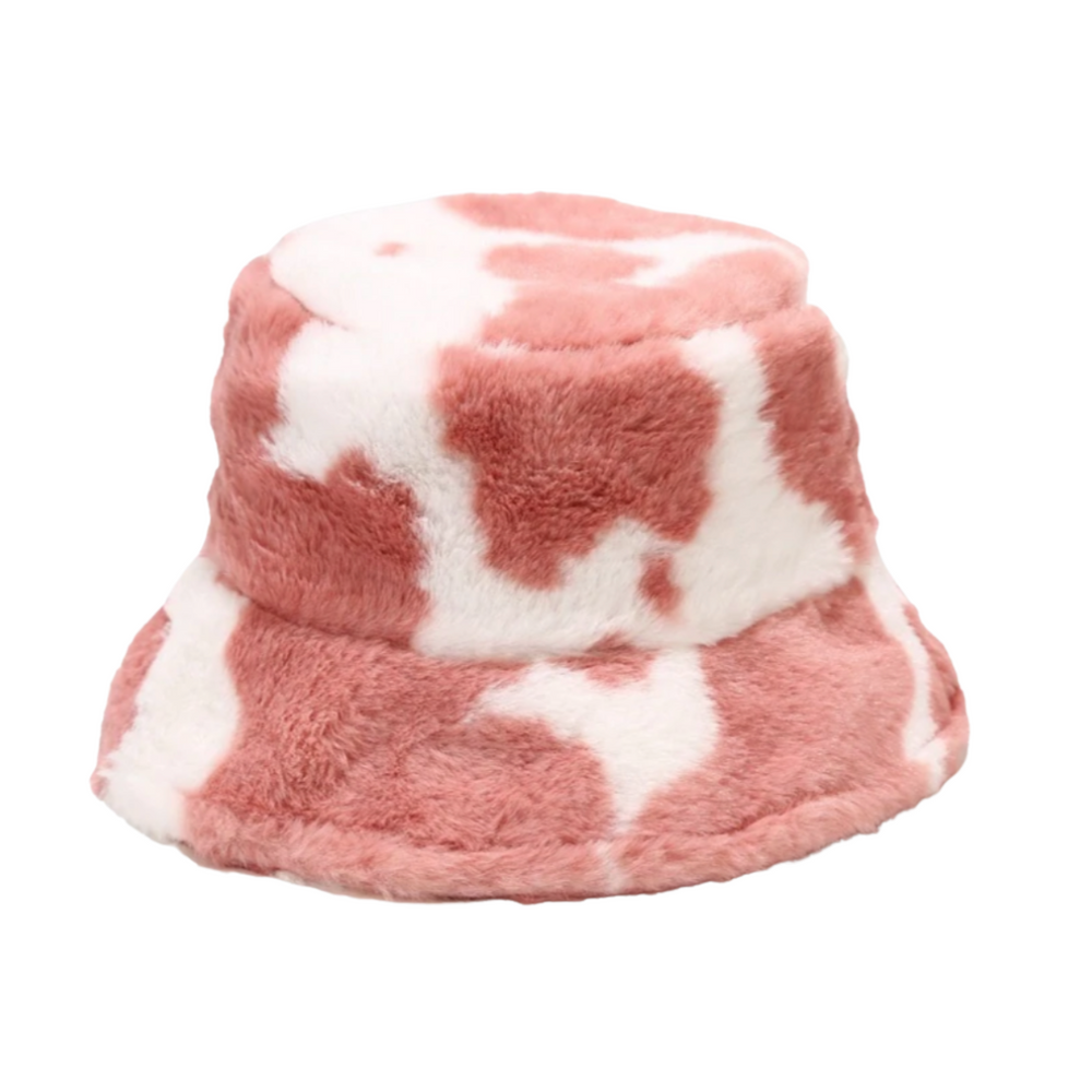 
                      
                        Plush Cow Print Bucket Hat
                      
                    