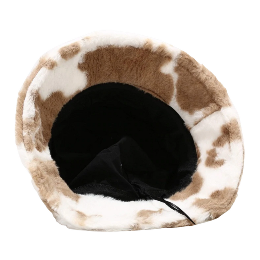 
                      
                        Plush Cow Print Bucket Hat
                      
                    