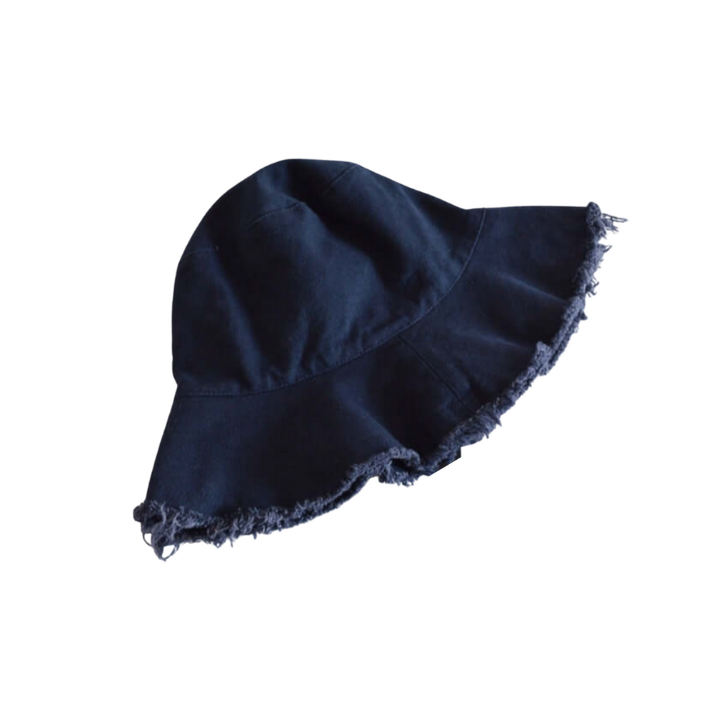 
                      
                        Frayed Brim Denim Bucket Hat
                      
                    