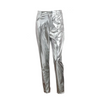 High Waist Faux Leather Metallic Pants