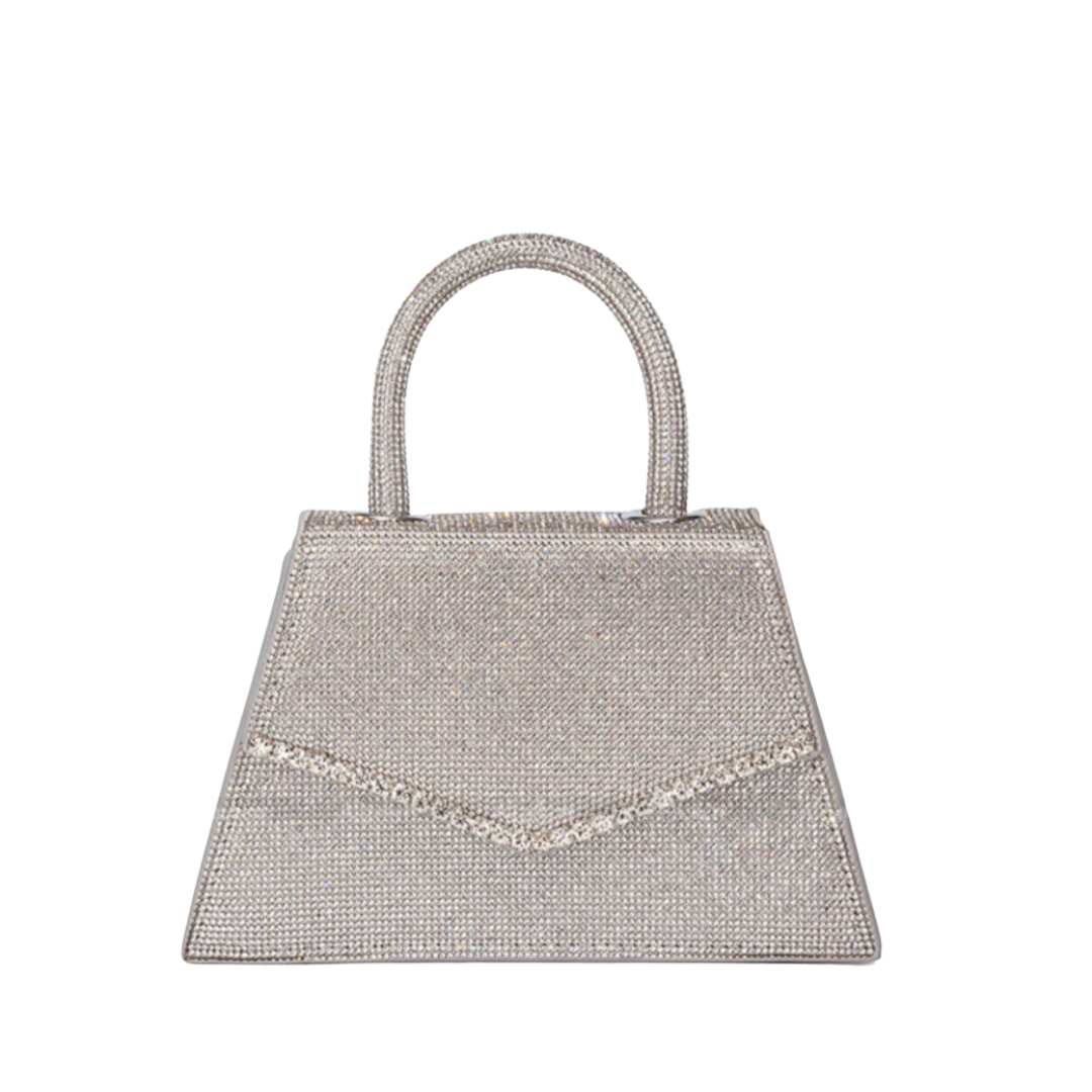 Rhinestone Top Handle Flap Bag