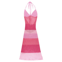  Knit See Through Halter Beach Dress