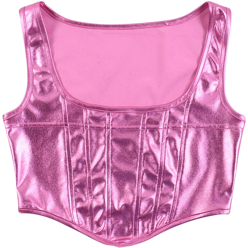 Hot Pink Corset Style Tank Top