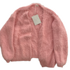 Mohair Knit Open Front Cardigan Sweater