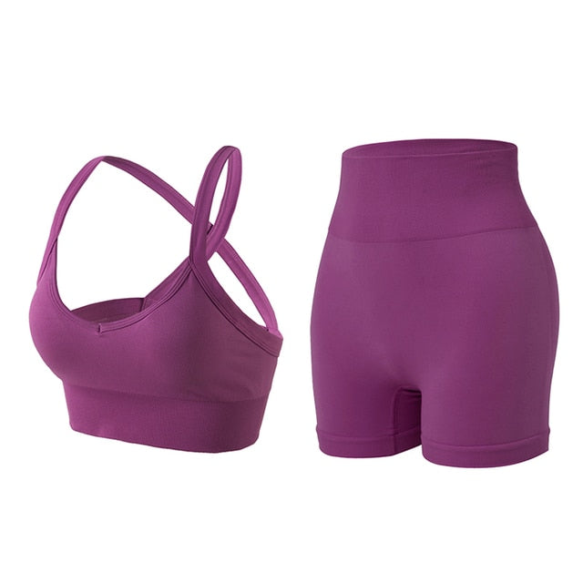 
                  
                    Cross Back Sports Top and Spandex Set
                  
                
