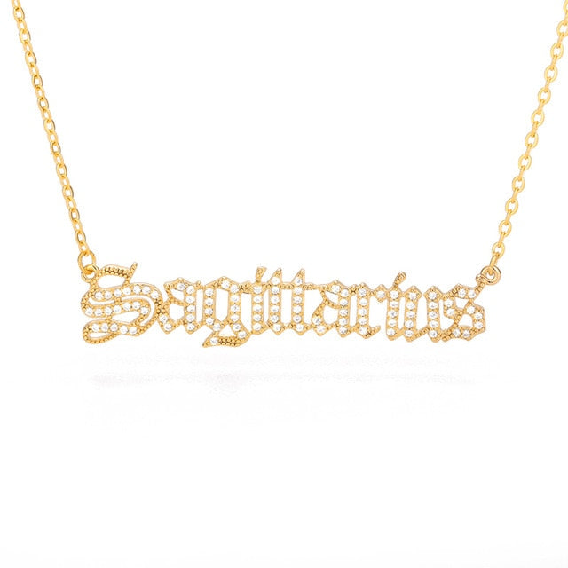 Zodiac Sign Rhinestone Necklace