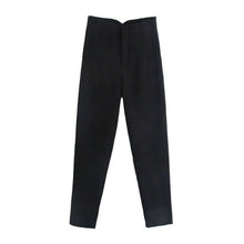  Cropped High Waist Basic Trousers