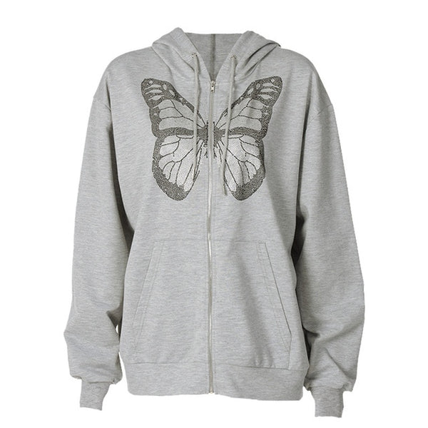 Zip up butterfly online hoodie