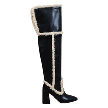  Over the Knee Shearling Trim Boots