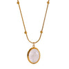 Gold Plated Stone Pendant Necklace