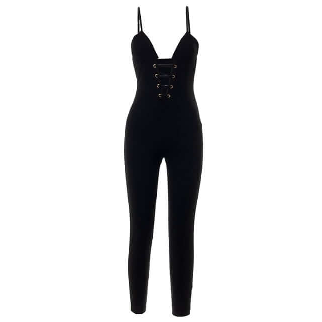 Cross Front Spaghetti Strap Jumpsuit